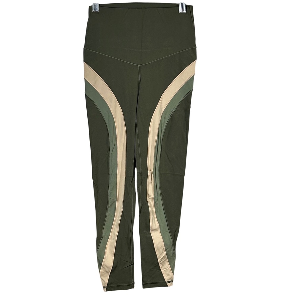 Aerie Chill Play Move Leggings Size Small Olive‎ Green Colorblock Athletic Pants